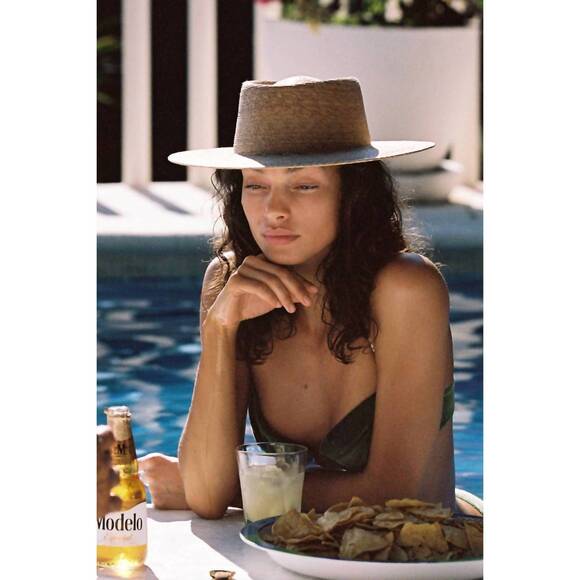 NEW LACK OF COLOR women\'s palma boater hat in natural main image 5